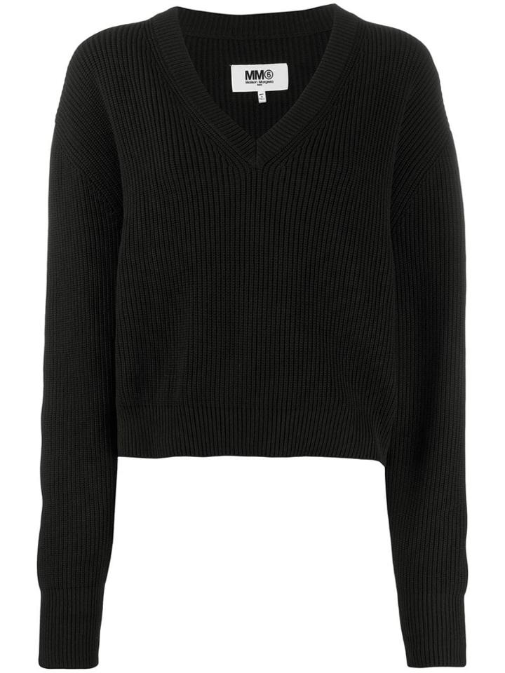 Mm6 Maison Margiela Ribbed Jumper - Black