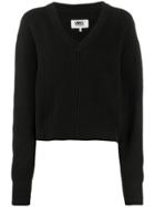 Mm6 Maison Margiela Ribbed Jumper - Black