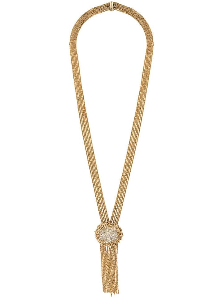 Christian Dior Pre-owned 1969s Elongated Fringed Necklace - Gold