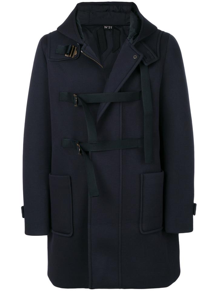 No21 Strap Fastening Coat - Black