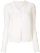 Issey Miyake Cauliflower Micro-pleated Short Cardigan - White