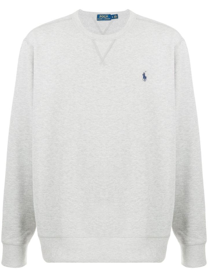 Ralph Lauren Logo Embroidered T-shirt - Grey