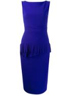 Le Petite Robe Di Chiara Boni Fringed Detail Fitted Dress - Blue