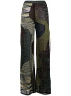 Missoni Pattern Flared Trousers - Blue