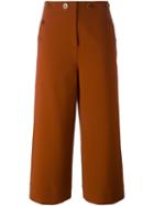 Tibi 'anson' Cropped Trousers, Women's, Size: 2, Yellow/orange, Polyester/spandex/elastane/viscose