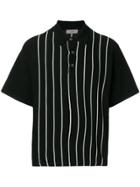 Lanvin Striped Front Polo Shirt - Black