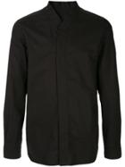 Rick Owens Collarless Relaxed-fit Shirt - Black