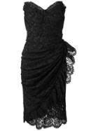 Dolce & Gabbana Lace Strapless Dress, Women's, Size: 42, Black, Cotton/viscose/polyamide/spandex/elastane
