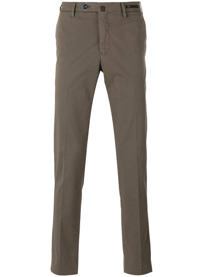Pt01 Slim Fit Chino Trousers, Men's, Size: 52, Brown, Cotton/spandex/elastane