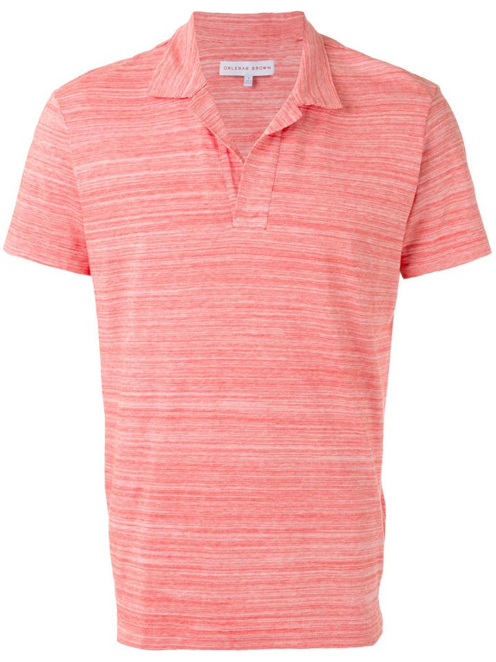 Orlebar Brown Stylised Stripes Polo Shirt, Men's, Size: Small, Red, Cotton