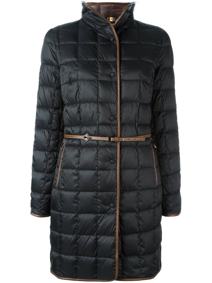 Fay Belted Quilted Coat, Women's, Size: Medium, Black, Feather Down/polyamide/polyester