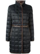 Fay Belted Quilted Coat, Women's, Size: Medium, Black, Feather Down/polyamide/polyester