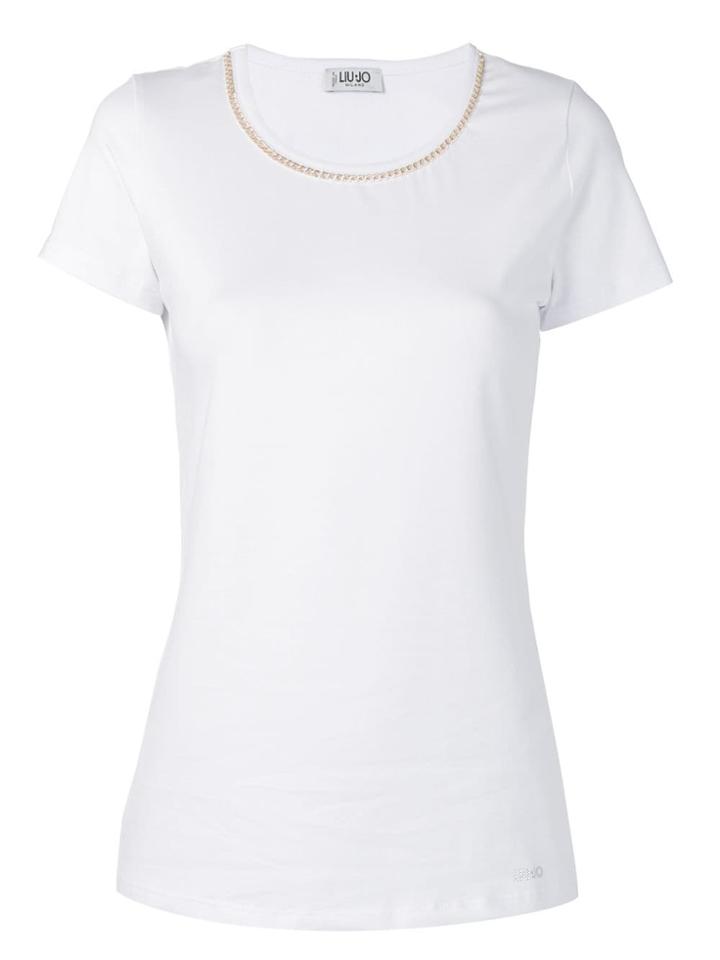 Liu Jo Embellished Collar T-shirt - White
