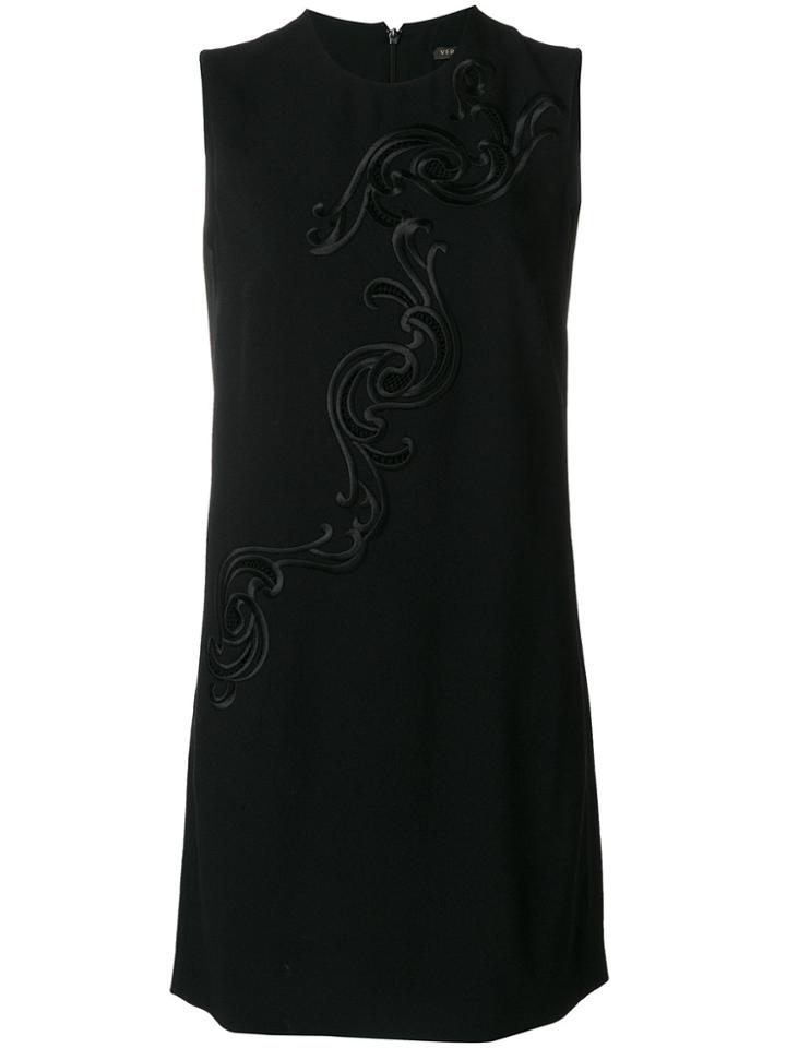 Versace Baroque Embroidered Dress - Black
