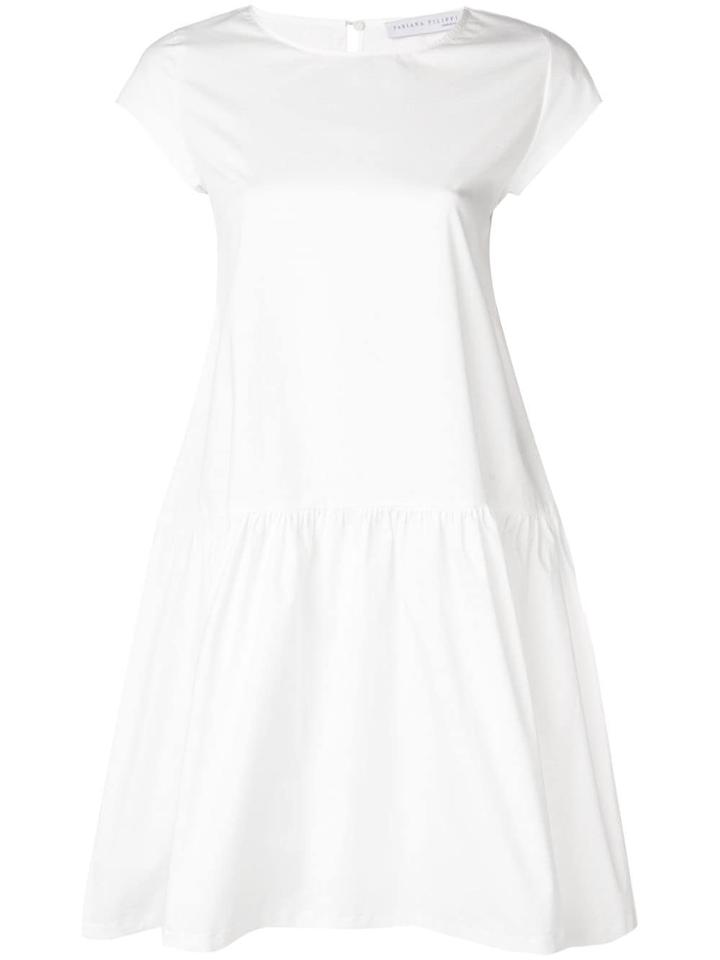 Fabiana Filippi Cap Sleeve Drop Waist Dress - White