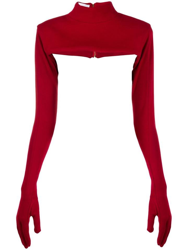 Atu Body Couture Glove Detail Top - Red