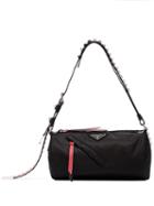 Prada Vela Studded Strap Shoulder Bag - Black