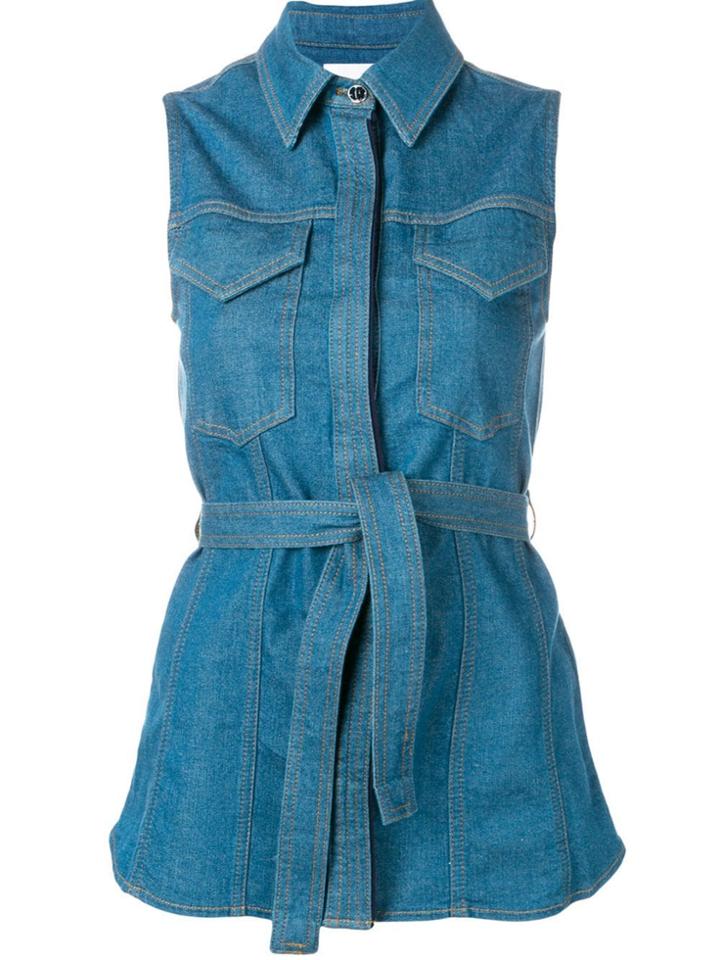 Victoria Victoria Beckham Sleeveless Denim Shirt - Blue