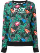 Ea7 Emporio Armani Floral Print Sweatshirt - Green