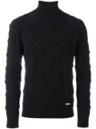 Dsquared2 Japanese Star Turtleneck Jumper, Men's, Size: Small, Black, Polyester/wool