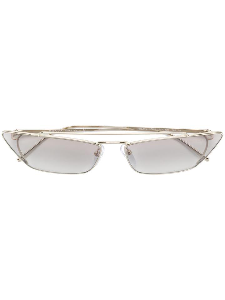 Prada Eyewear Minimal Cat Eye Sunglasses - Metallic