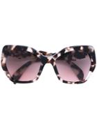 Prada Eyewear - 'triangle' Sunglasses - Women - Acetate - 56, Grey, Acetate