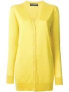 Dolce & Gabbana V-neck Cardigan, Women's, Size: 42, Yellow/orange, Silk
