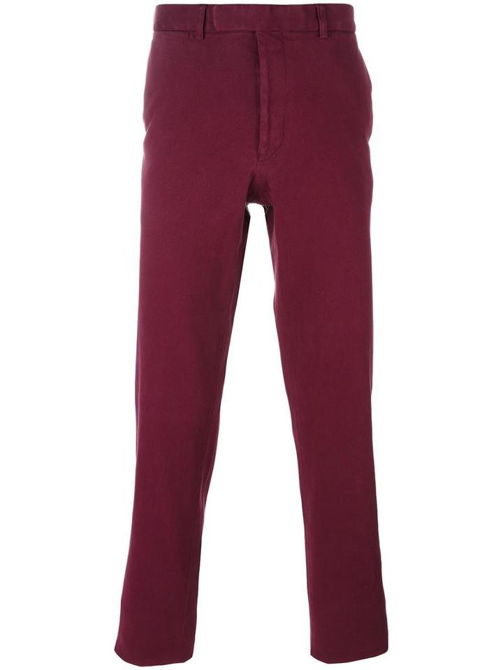 Fashion Clinic Slim Fit Chinos, Men's, Size: 50, Red, Cotton/spandex/elastane