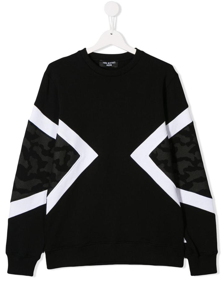 Neil Barrett Kids Teen Camo Print Jumper - Black