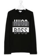 Boss Kids Teen Long-sleeve Printed T-shirt - Black