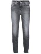 7 For All Mankind Cropped Skinny Jeans - Grey