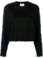 3.1 Phillip Lim Cabled-sleeve Sweatshirt - Black