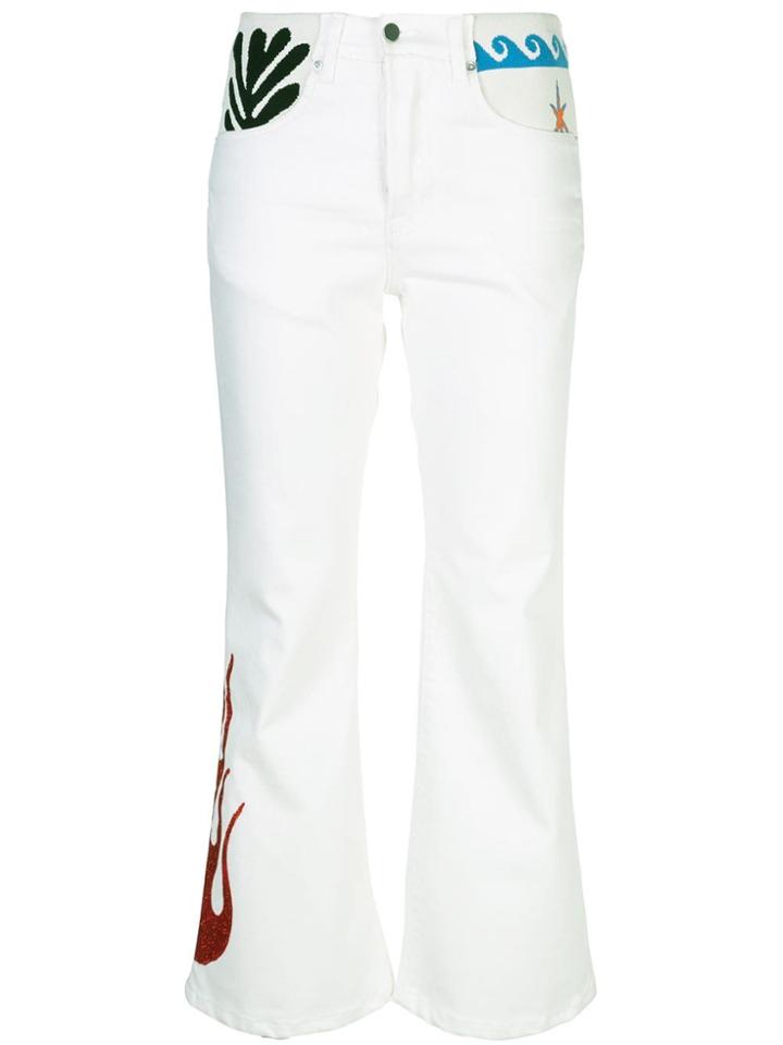 Lost Daze Classic Flare Jeans - White