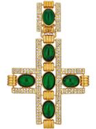Gucci Asymmetrical Cross And Stud Earrings - Green