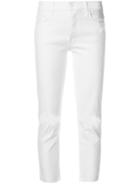 Mother Distressed Cropped Jeans - White