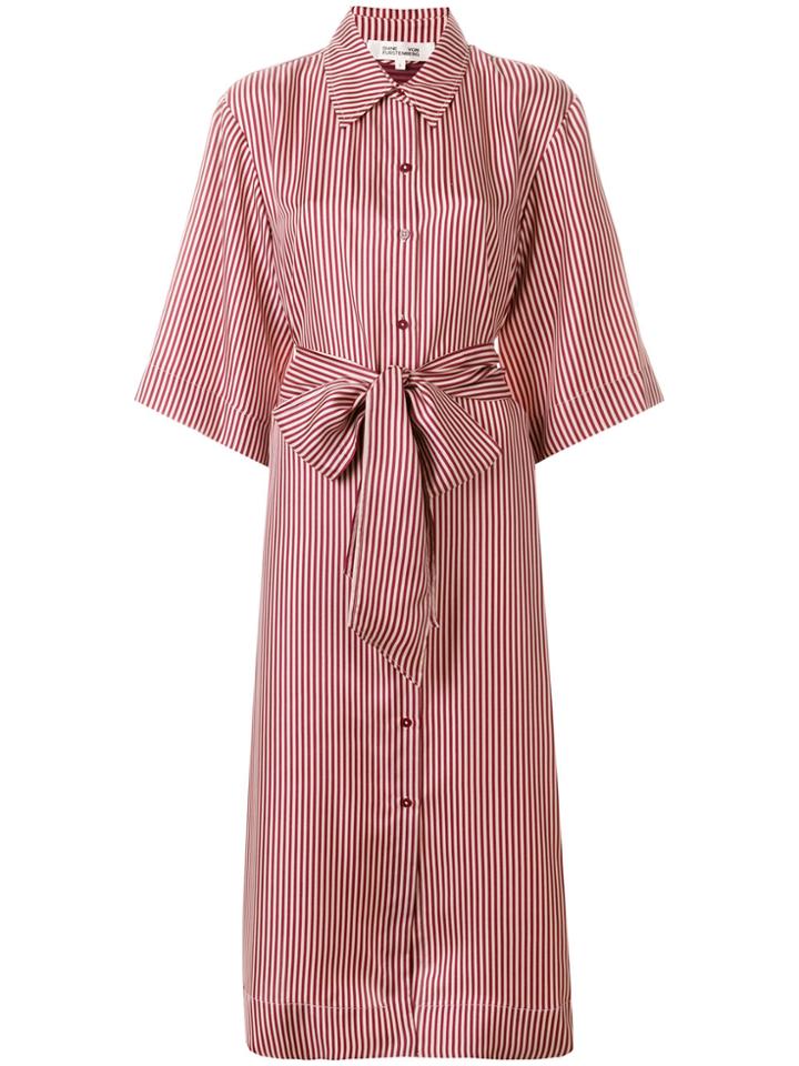 Dvf Diane Von Furstenberg Oversized Stripe Shirt Dress - Red