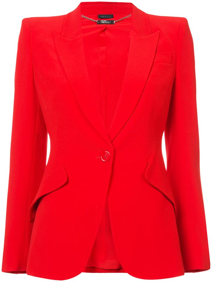 Alexander Mcqueen Single Breasted Blazer - Red