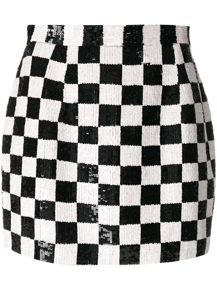 Ashish Sequins Check Mini Skirt - Black