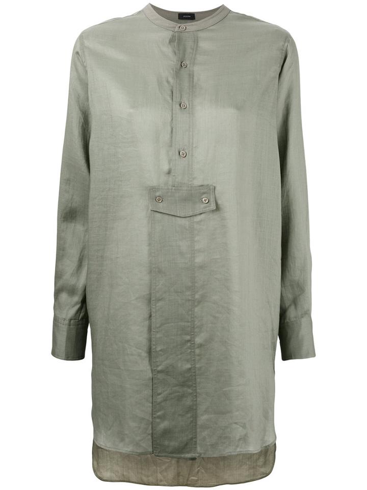 Joseph Henley Tunic, Women's, Size: 36, Green, Silk/ramie