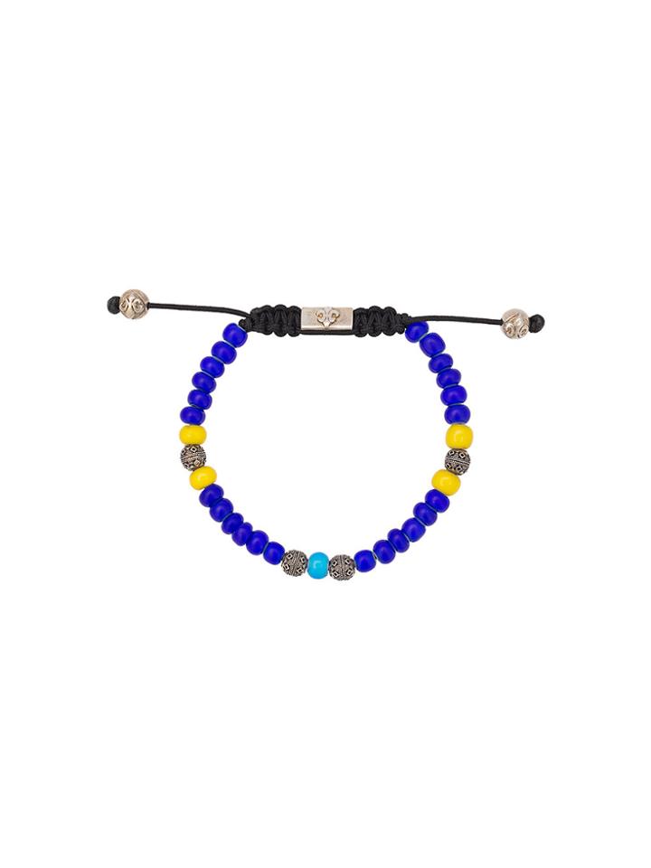 Nialaya Jewelry Ciaro-style Beaded Braded Bracelet - Blue