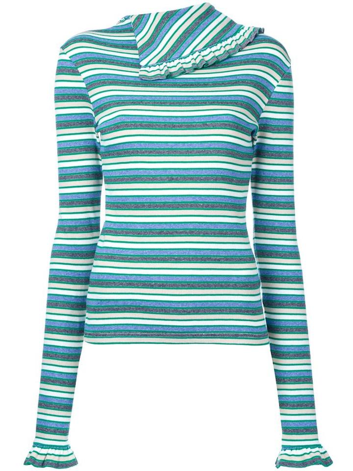 Fleamadonna Striped Longlseeved T-shirt, Women's, Size: Medium, Green, Cotton