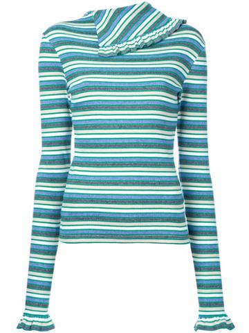 Fleamadonna Striped Longlseeved T-shirt, Women's, Size: Medium, Green, Cotton