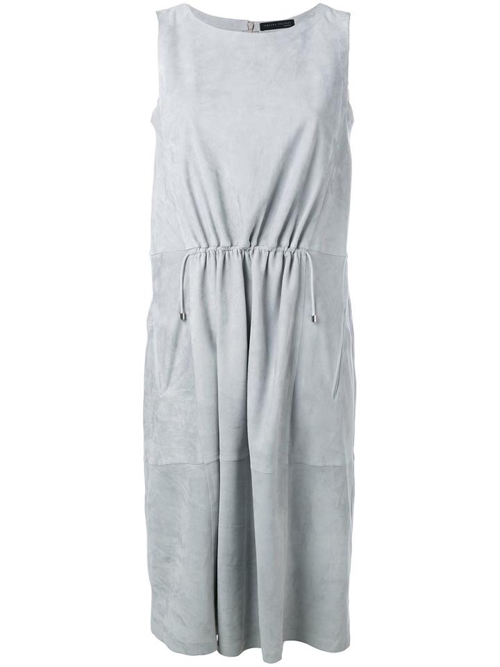 Fabiana Filippi Gathered-front Dress, Women's, Size: 42, Grey, Leather