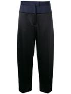Cédric Charlier Panelled Waist Wide Leg Trousers - Black