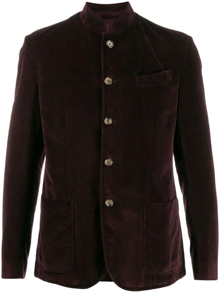 Eleventy Velvet Single-breasted Blazer - Red