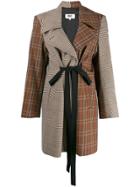Mm6 Maison Margiela Patchwork Tweed Coat - Brown