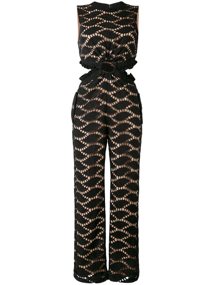 Self-portrait Cut Out Jumpsuit - Black