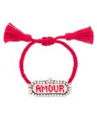 Shourouk 'amour' Beaded Bracelet, Women's, Pink/purple