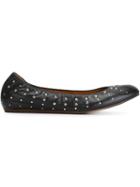 Lanvin Studded Ballerinas, Women's, Size: 39, Black, Leather/metal Other/rubber