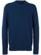 Roberto Collina Crew Neck Sweater, Men's, Size: 48, Blue, Polyamide/merino/alpaca/spandex/elastane
